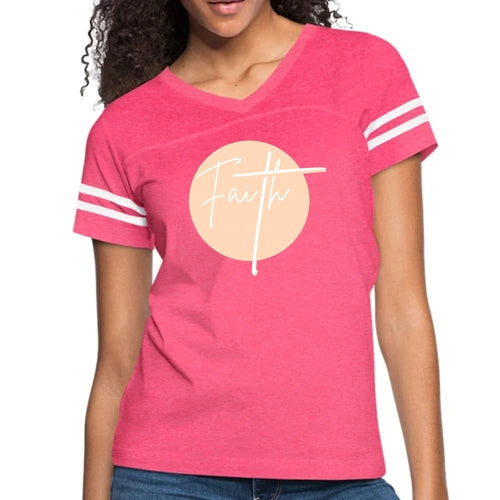 Womens Vintage Sport Graphic T-shirt, Faith - Christian Affirmation