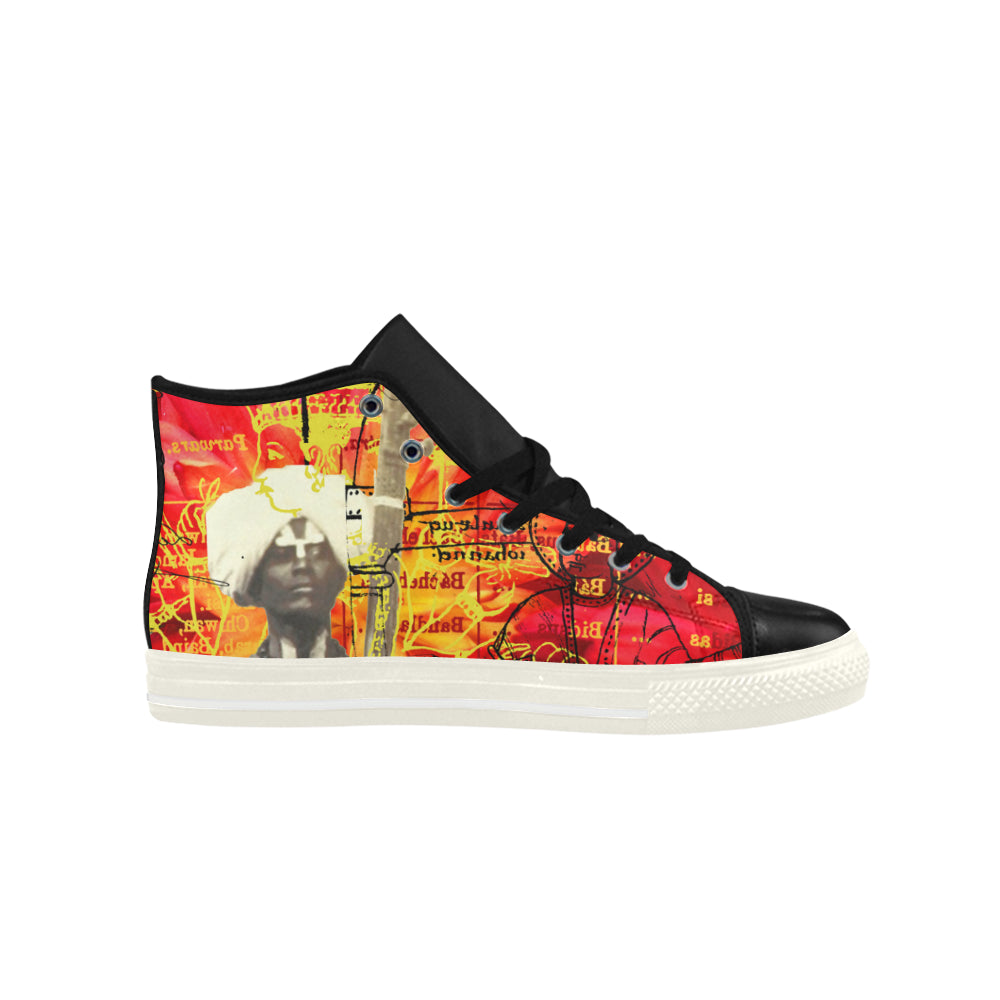 THE SITAR PLAYER High Top Action Leather Women's Shoes