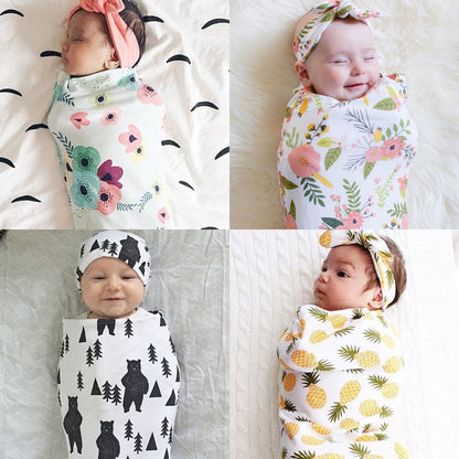 2Pcs/Set ! Newborn Fashion Baby Swaddle Blanket
