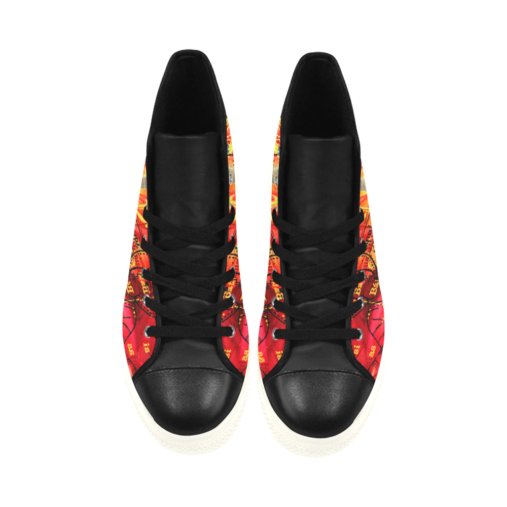 THE SITAR PLAYER High Top Action Leather Women's Shoes