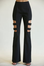 Lola- High Waisted Belted Bell Bottom Pants