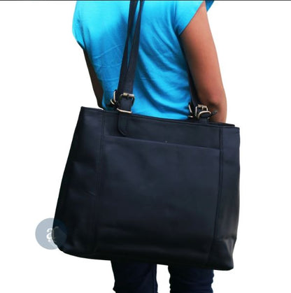 Black Leather Handbags for Women Ladies Tote Shoulder Bags.