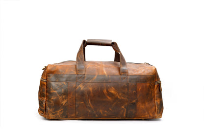 ANUENT Handmade Buffalo Leather Duffle Bag For Unisex.