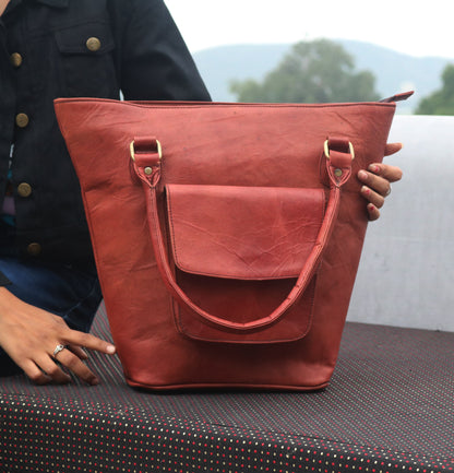 Combo Of 2 , Leather Laptop Briefcase And Leather Tote Bag .