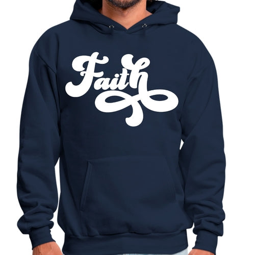Mens Graphic Hoodie Faith Script Illustration