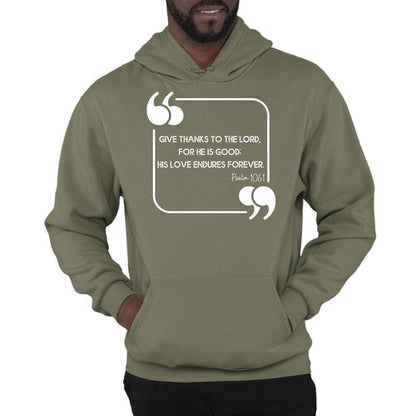 Mens Graphic Hoodie Give Thanks to the Lord
