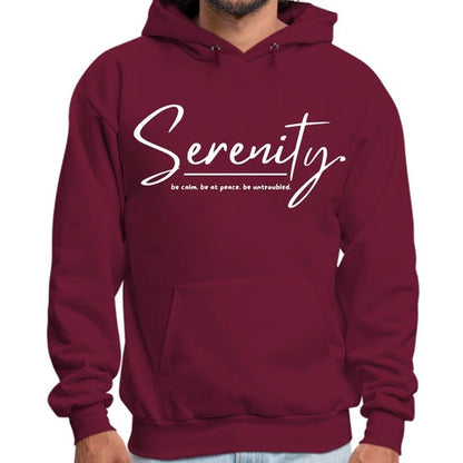 Mens Graphic Hoodie Serenity - be Calm be at Peace be Untroubled -