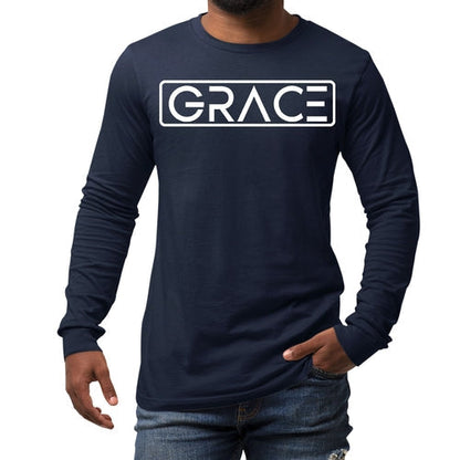 Mens Long Sleeve Graphic T-shirt, Grace