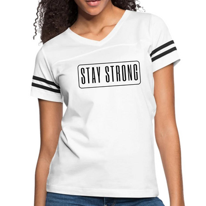 Womens Vintage Sport Graphic T-shirt, Stay Strong Print