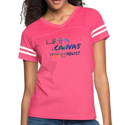 Womens Vintage Sport Graphic T-shirt, Life’s a Canvas Design Yours