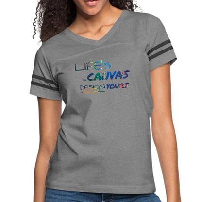 Womens Vintage Sport Graphic T-shirt, Life’s a Canvas Design Yours