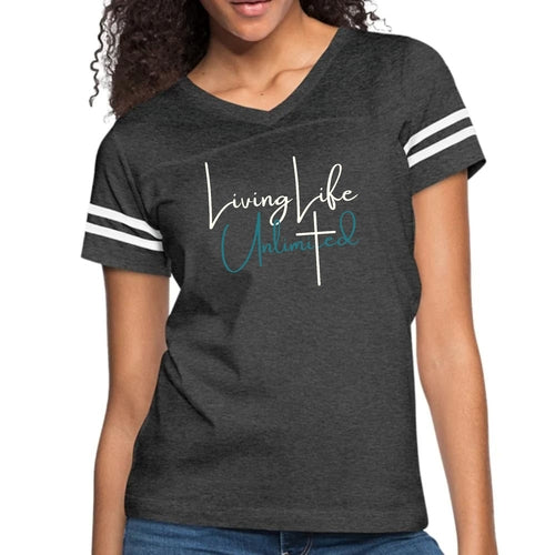 Womens Vintage Sport Graphic T-shirt, Living Life Unlimited