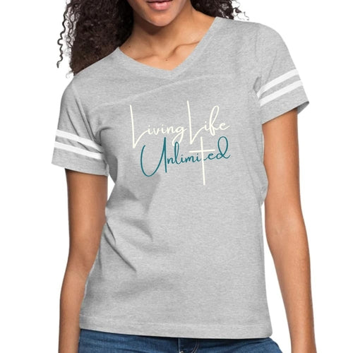 Womens Vintage Sport Graphic T-shirt, Living Life Unlimited