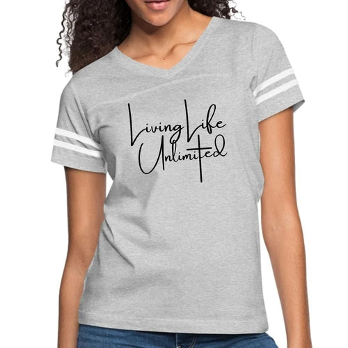 Womens Vintage Sport Graphic T-shirt, Living Life Unlimited