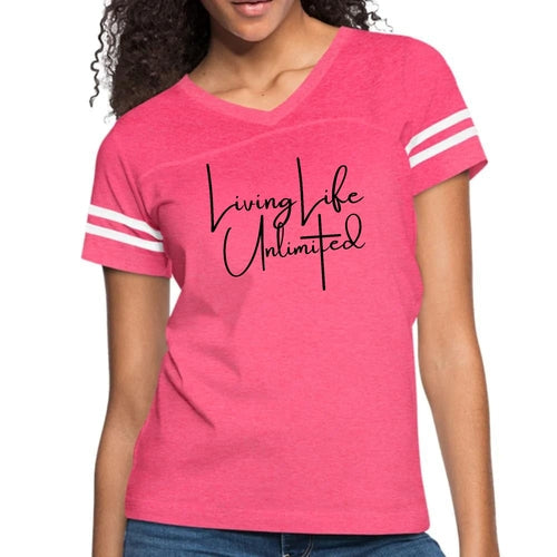 Womens Vintage Sport Graphic T-shirt, Living Life Unlimited