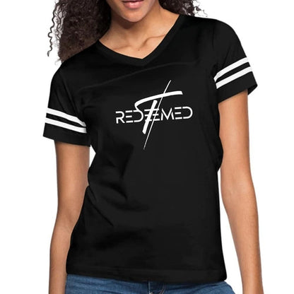 Womens Vintage Sport Graphic T-shirt, Redeemed Cross