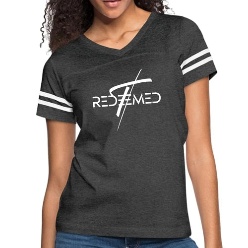 Womens Vintage Sport Graphic T-shirt, Redeemed Cross