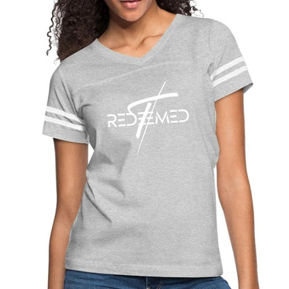 Womens Vintage Sport Graphic T-shirt, Redeemed Cross