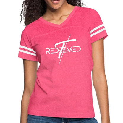 Womens Vintage Sport Graphic T-shirt, Redeemed Cross