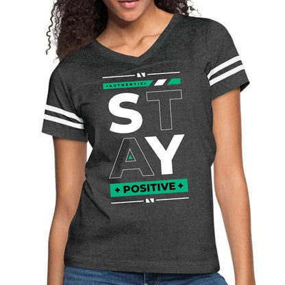 Womens Vintage Sport Graphic T-shirt, Stay Positive
