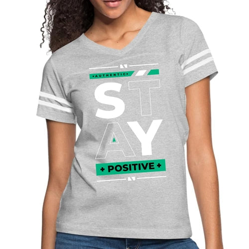 Womens Vintage Sport Graphic T-shirt, Stay Positive