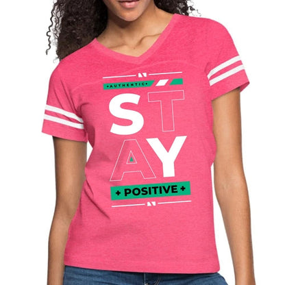 Womens Vintage Sport Graphic T-shirt, Stay Positive