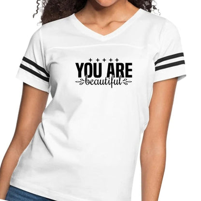 Womens Vintage Sport Graphic T-shirt, you are Beautiful - Inspiration